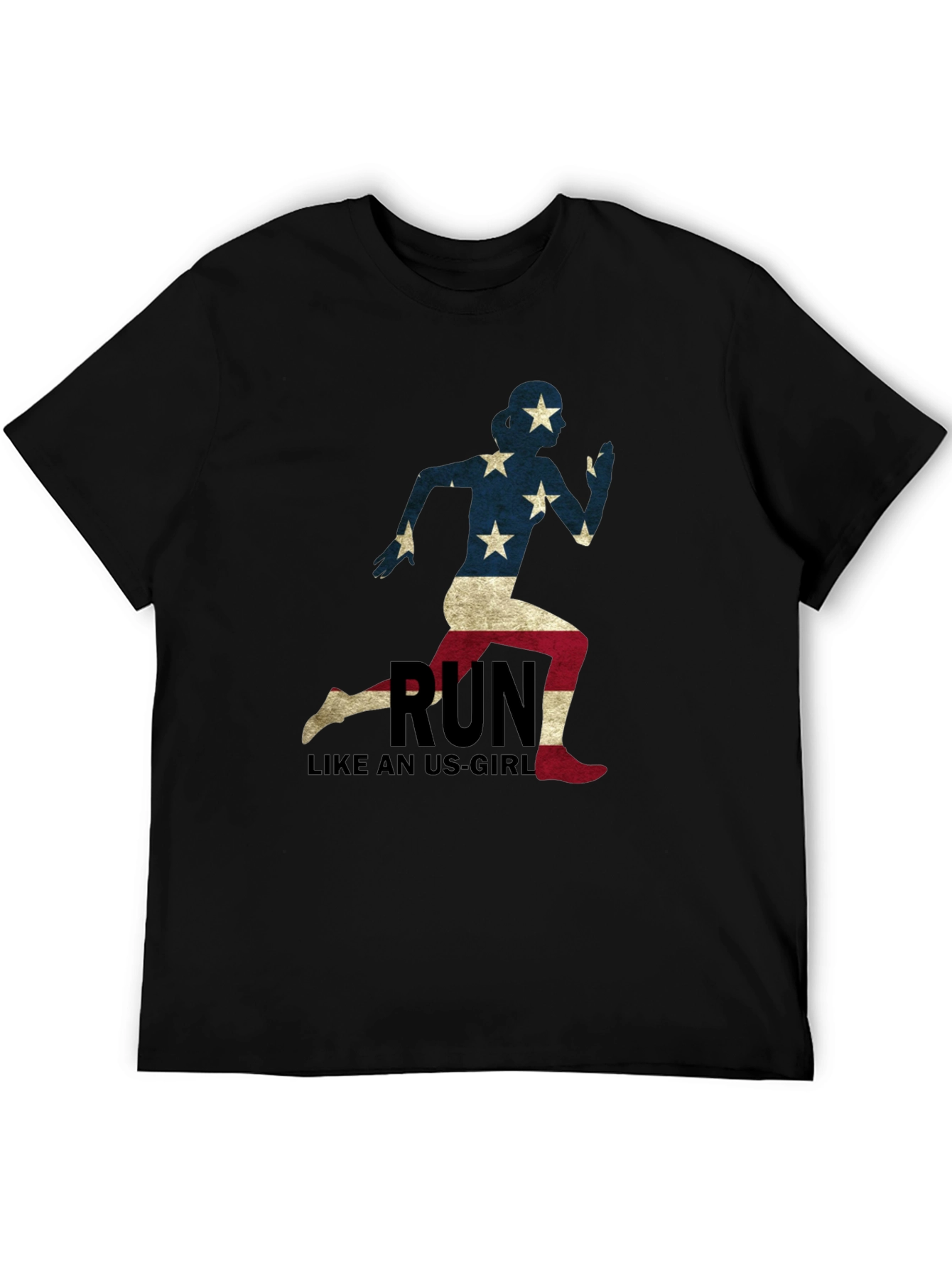 Run Like an US-Girl Black Tee
