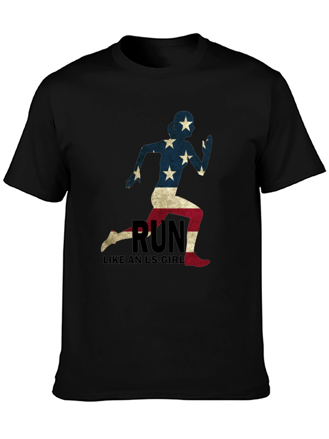 Run Like an US-Girl Black Tee