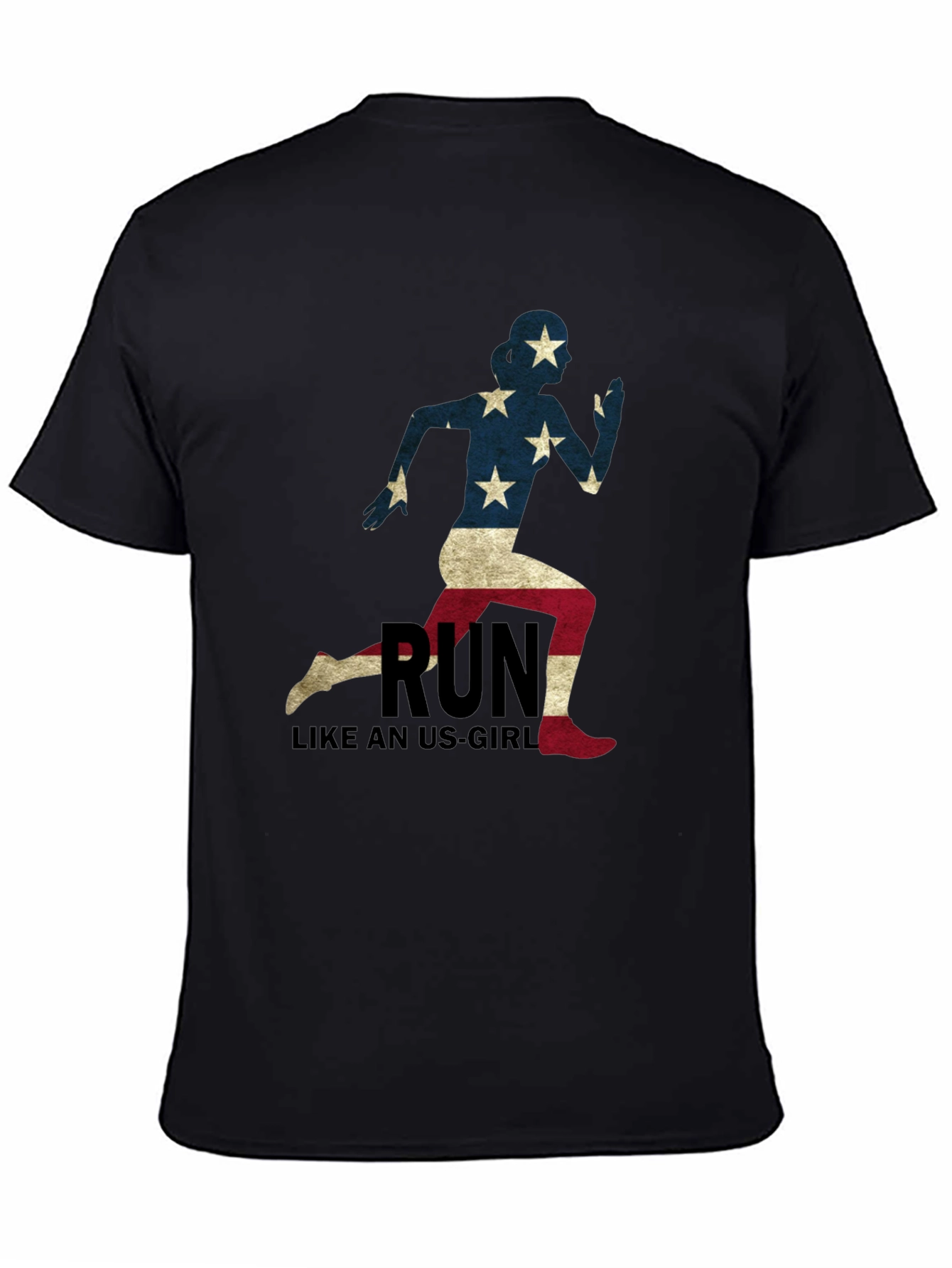 Run Like an US-Girl Black Tee