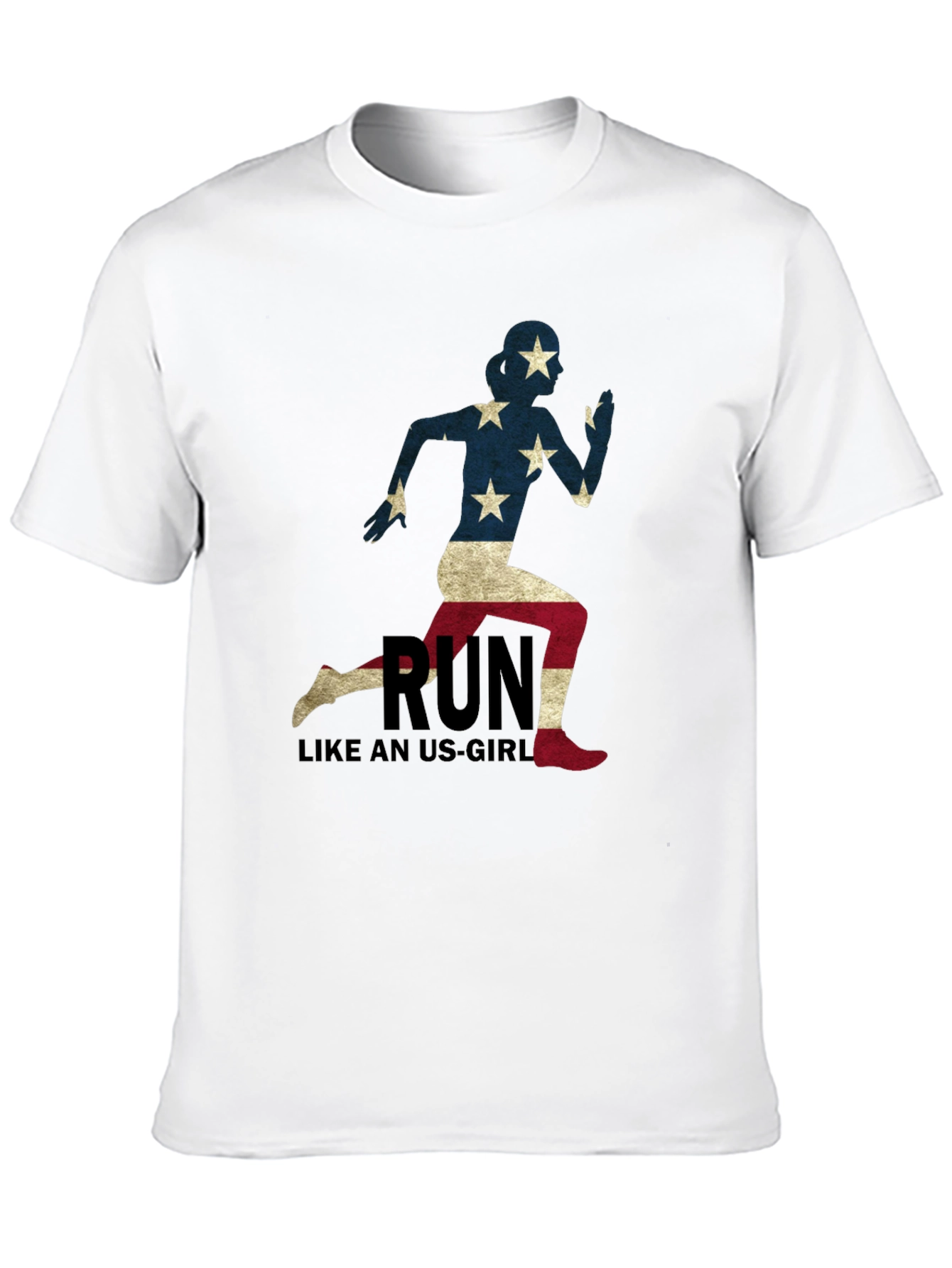 Run Like an US-Girl Black Tee