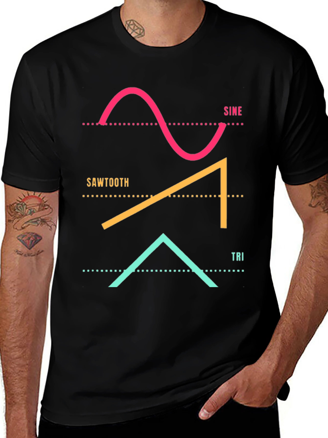 Sine Sawtooth Tri Waveform Graphic Tee