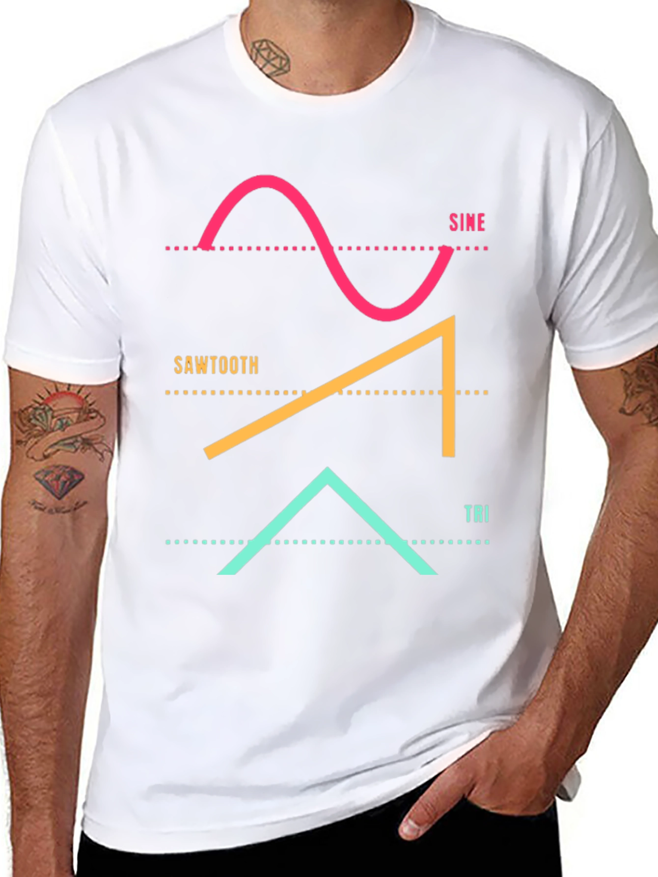 Sine Sawtooth Tri Waveform Graphic Tee