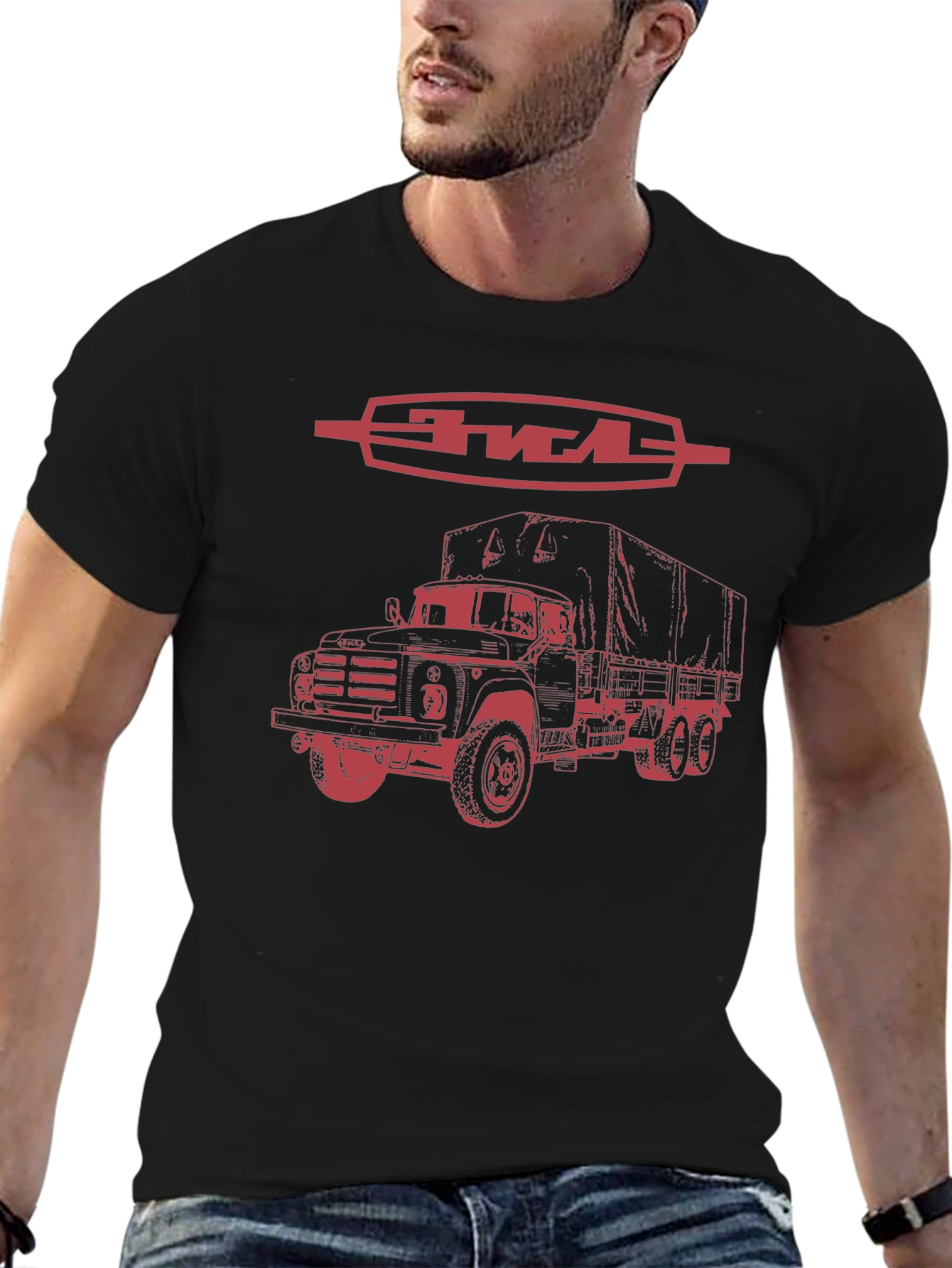 Retro ZIL Truck Graphic Tee - Classic Vehicle Design