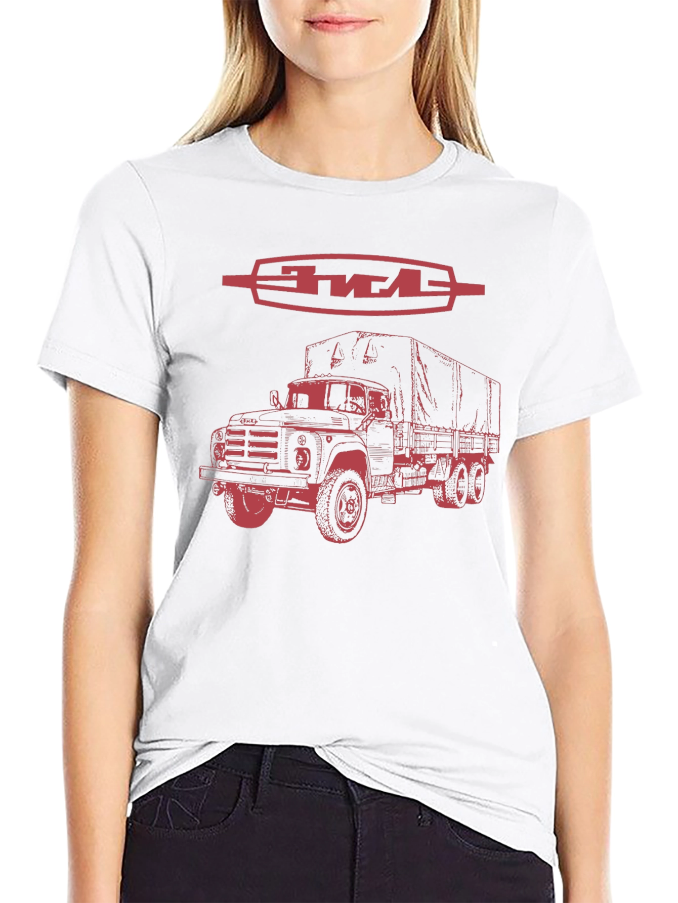 Retro ZIL Truck Graphic Tee - Classic Vehicle Design