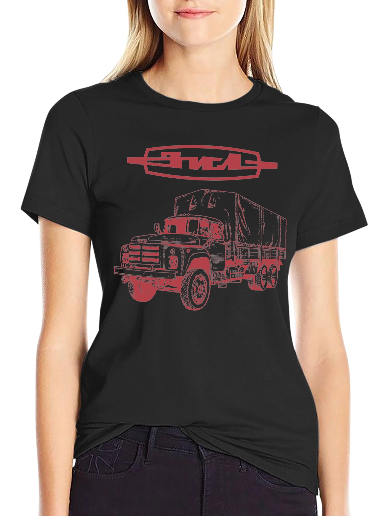 Retro ZIL Truck Graphic Tee - Classic Vehicle Design