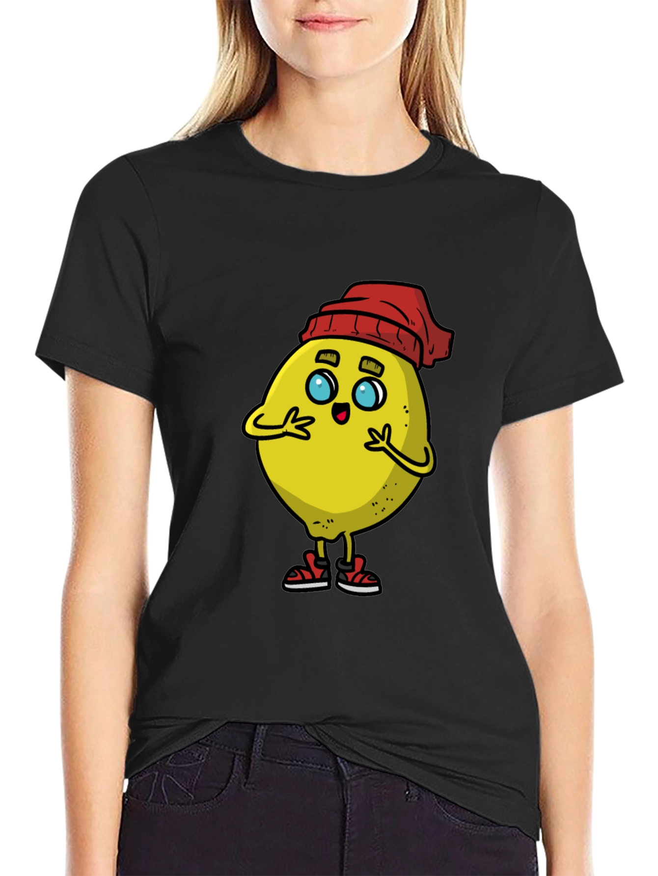 Cartoon Lemon Graphic T-Shirt