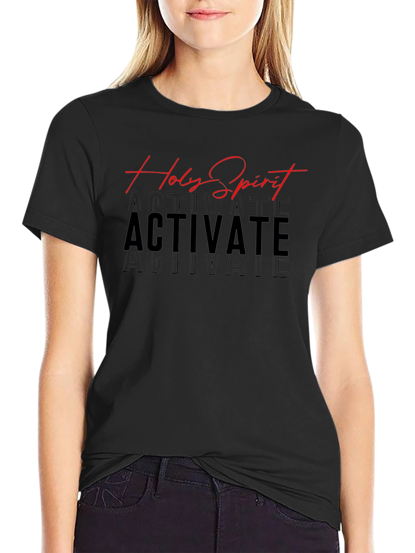 Holy Spirit Activate Black T-Shirt