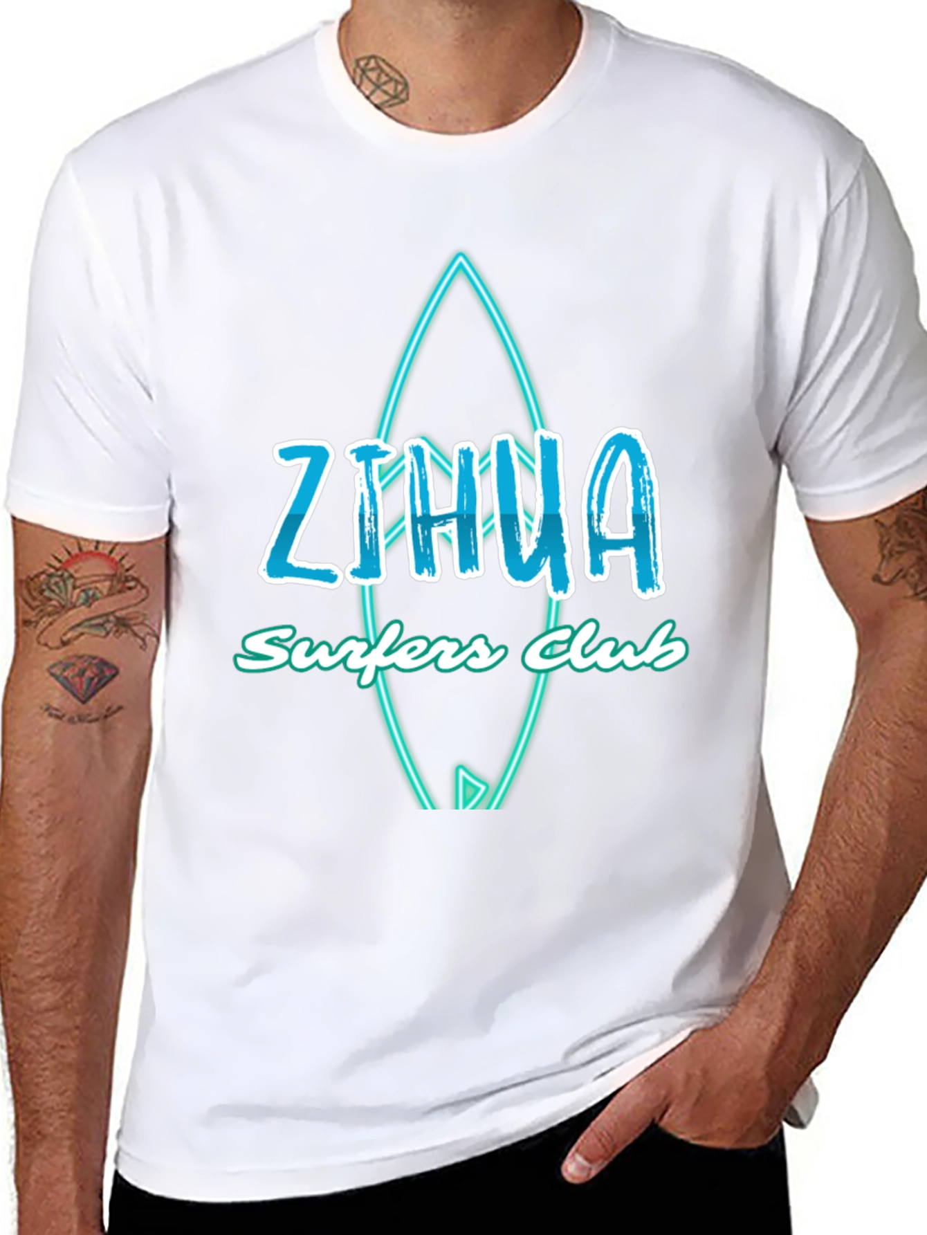 Zihua Surfers Club Graphic Tee - Black Cotton T-Shirt
