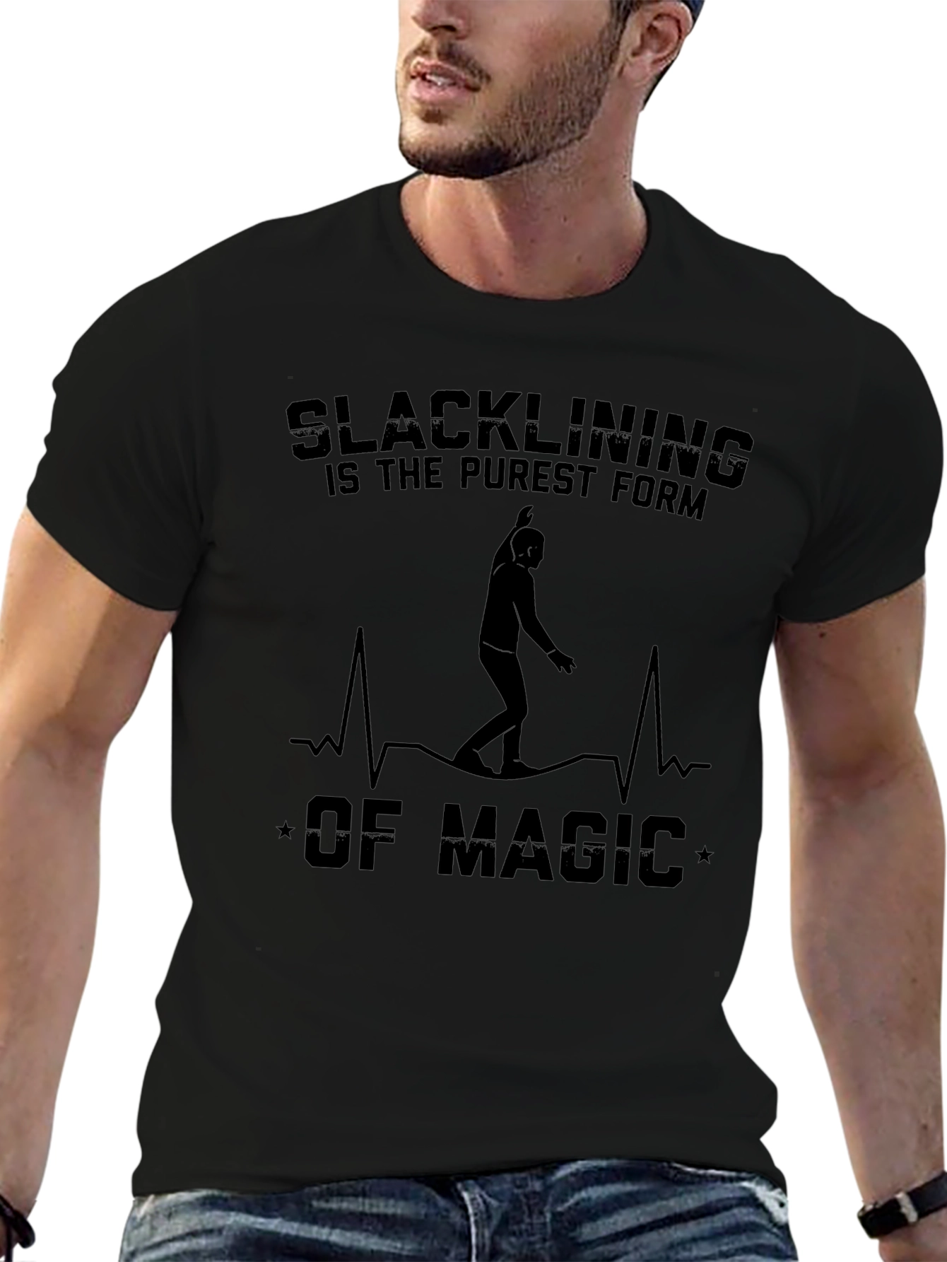 Slacklining Magic Graphic Tee - Black