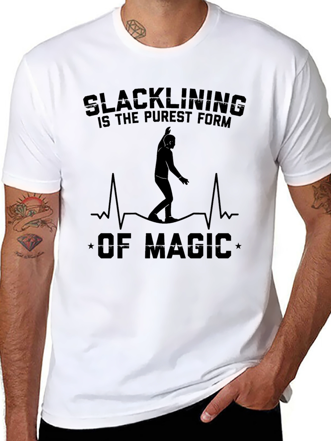 Slacklining Magic Graphic Tee - Black
