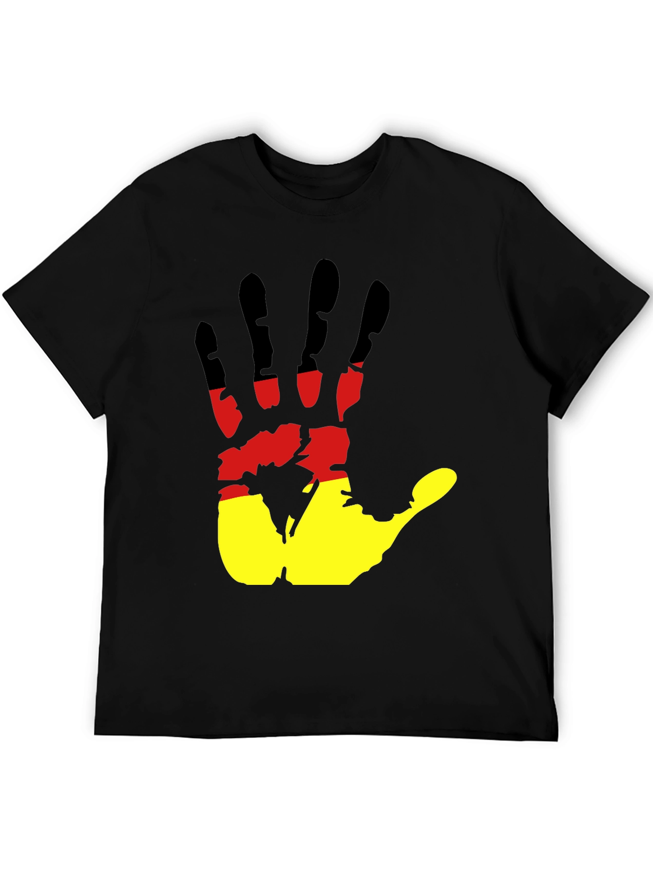 Germany Flag Handprint Black T-Shirt