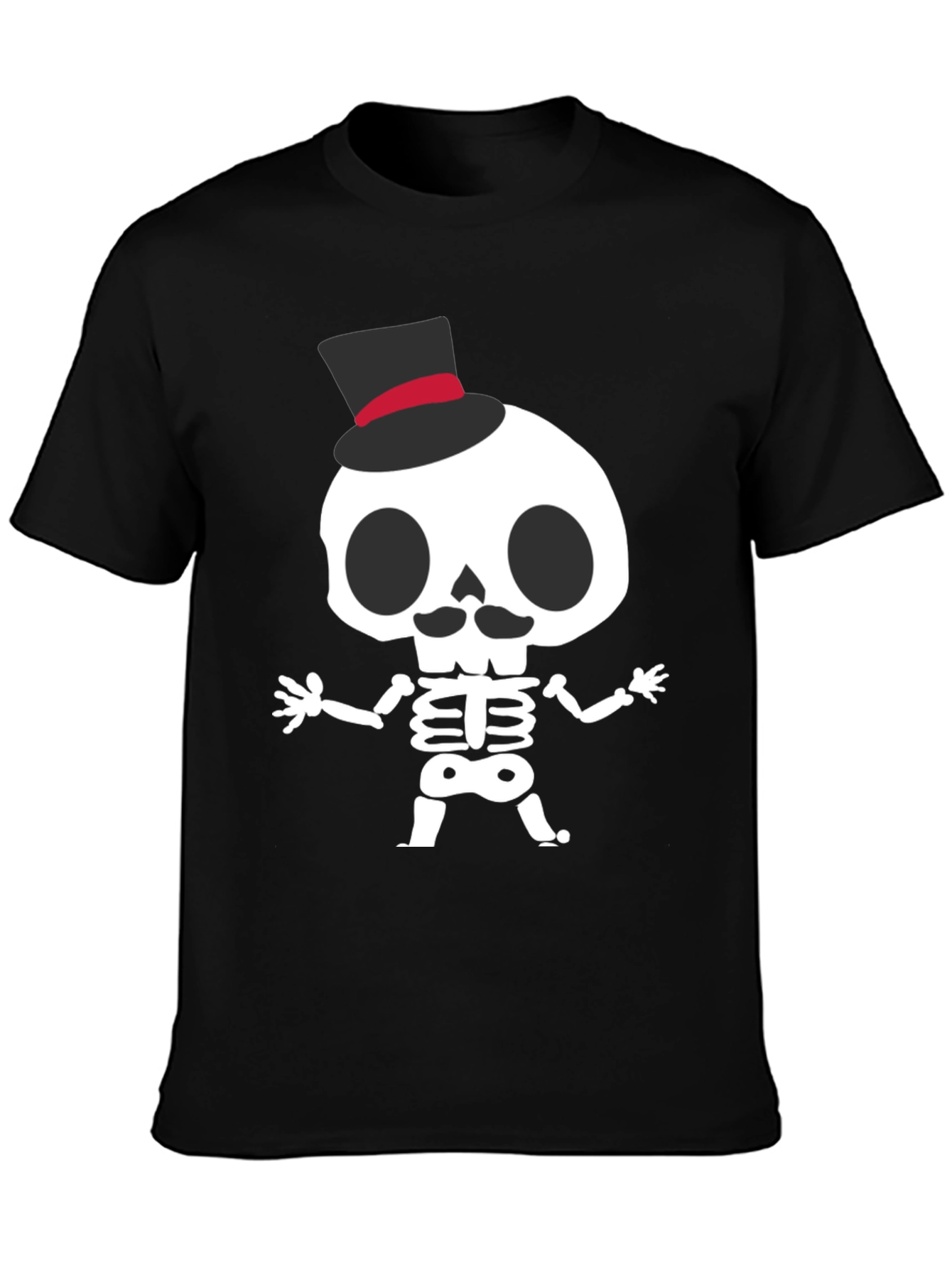 Skeleton Top Hat Graphic Tee