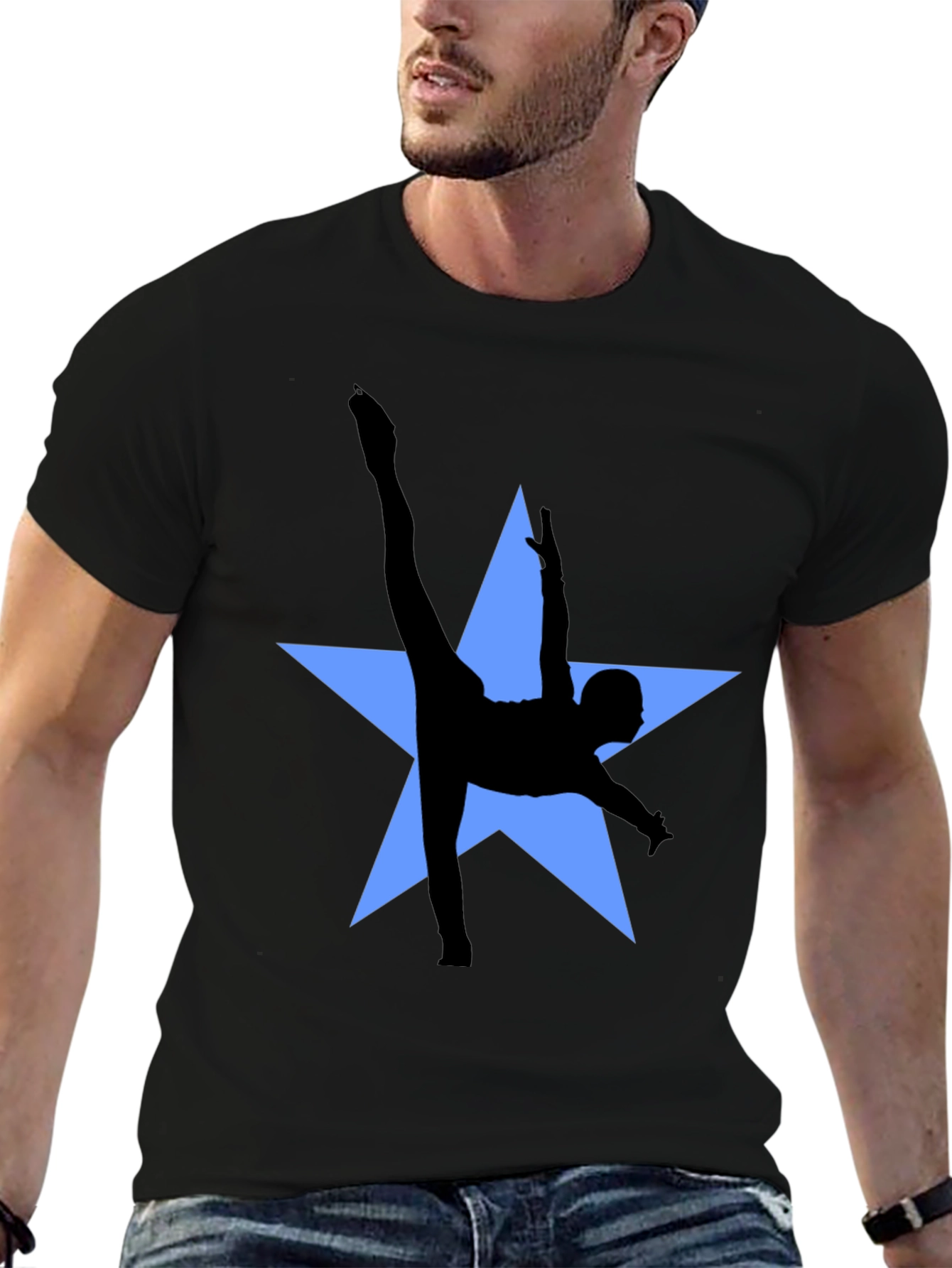 Dancer Star Graphic Tee - Stylish Black T-Shirt
