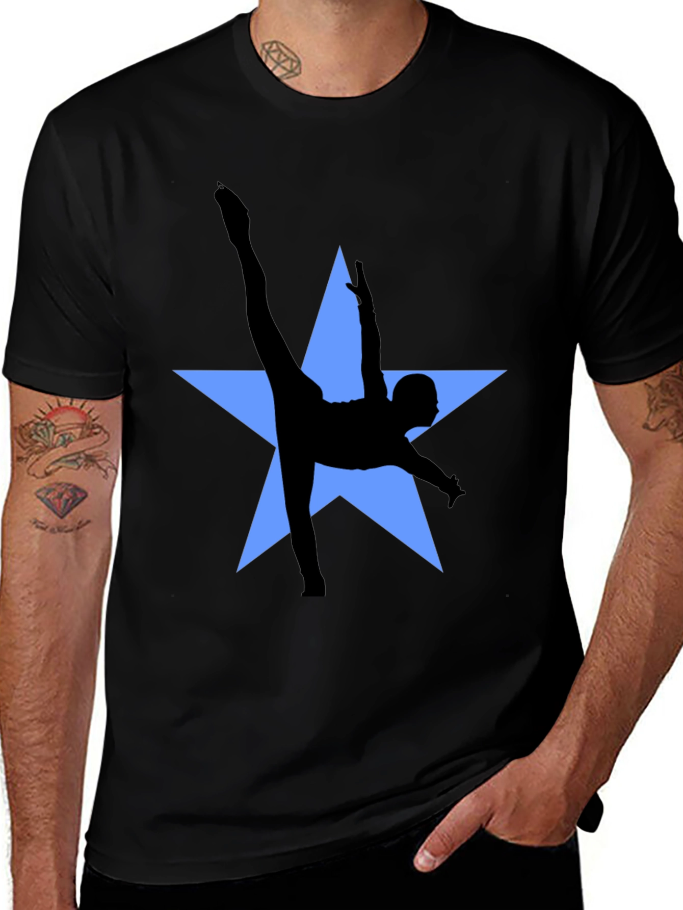 Dancer Star Graphic Tee - Stylish Black T-Shirt