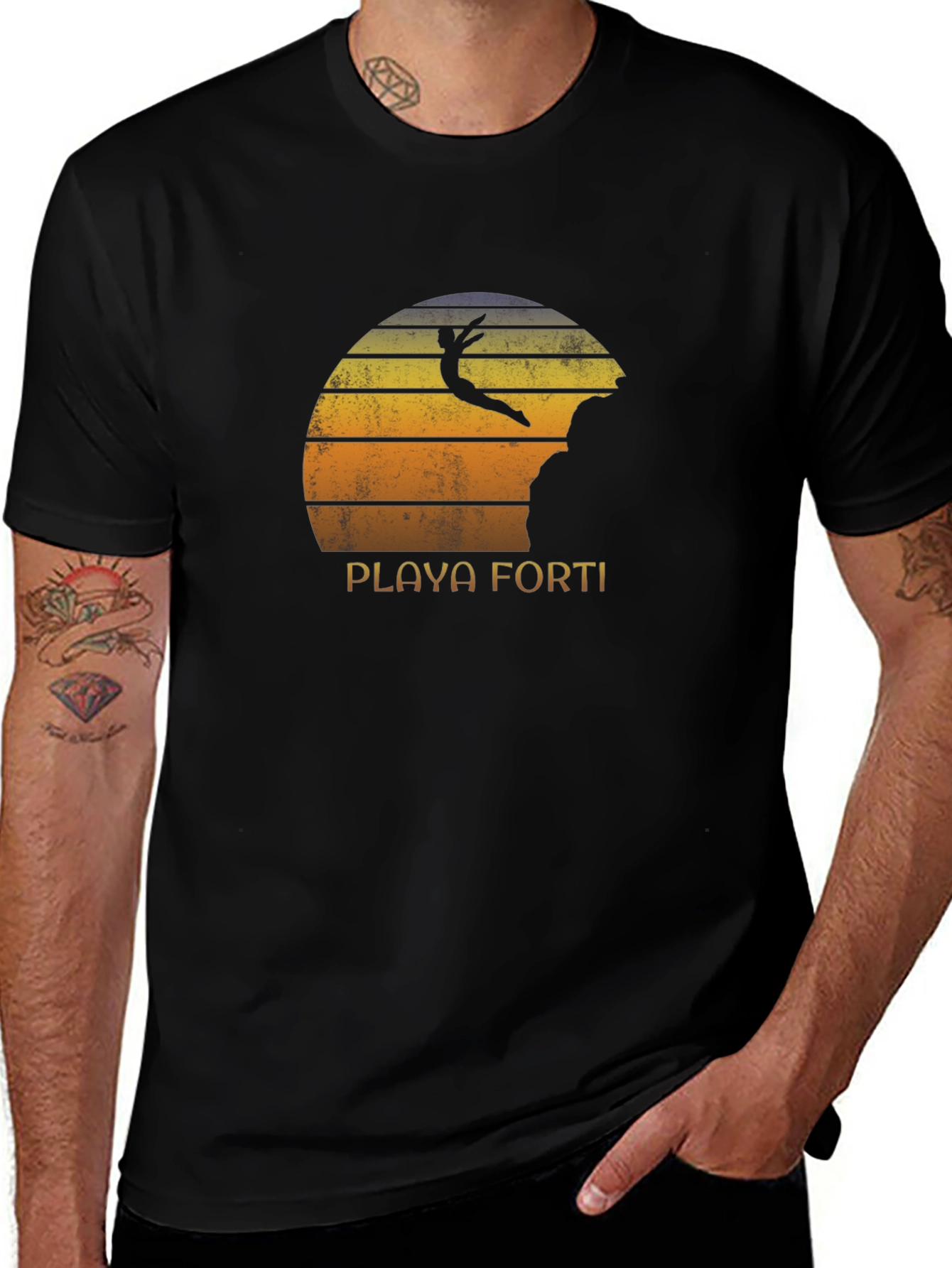 Playa Forti Cliff Diver Retro T-Shirt