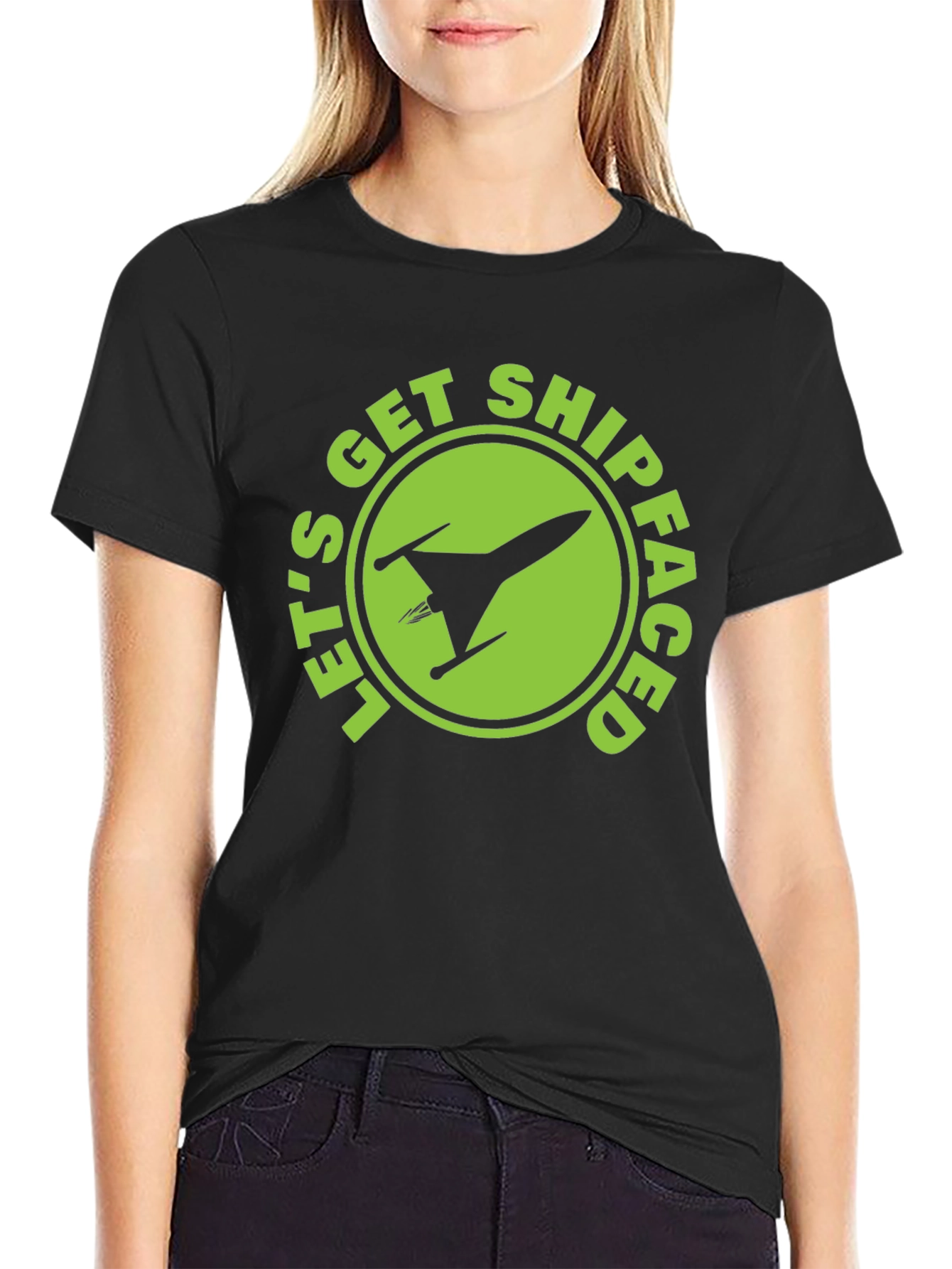 Lets Get Shipfaced Black Graphic Tee