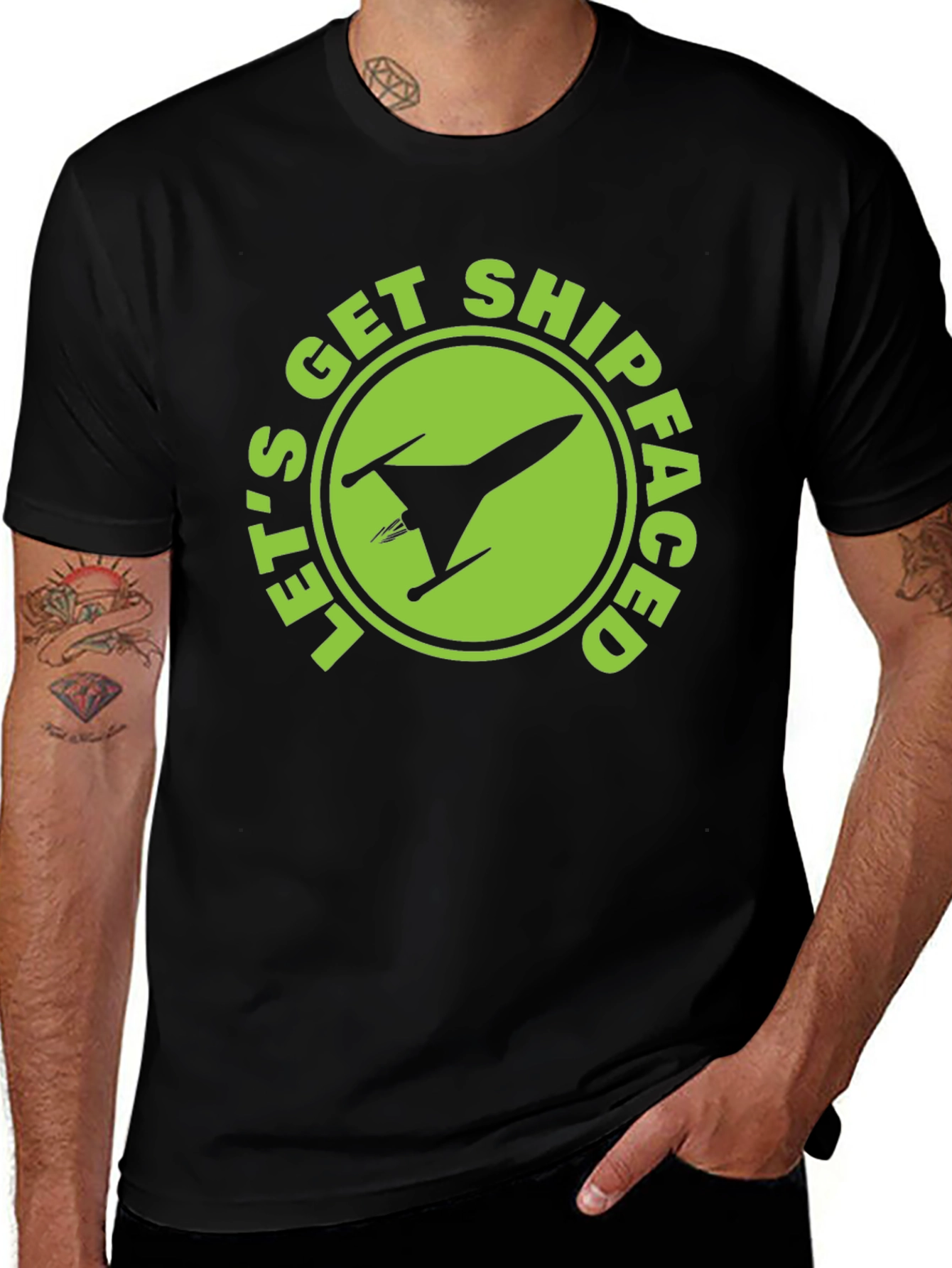 Lets Get Shipfaced Black Graphic Tee