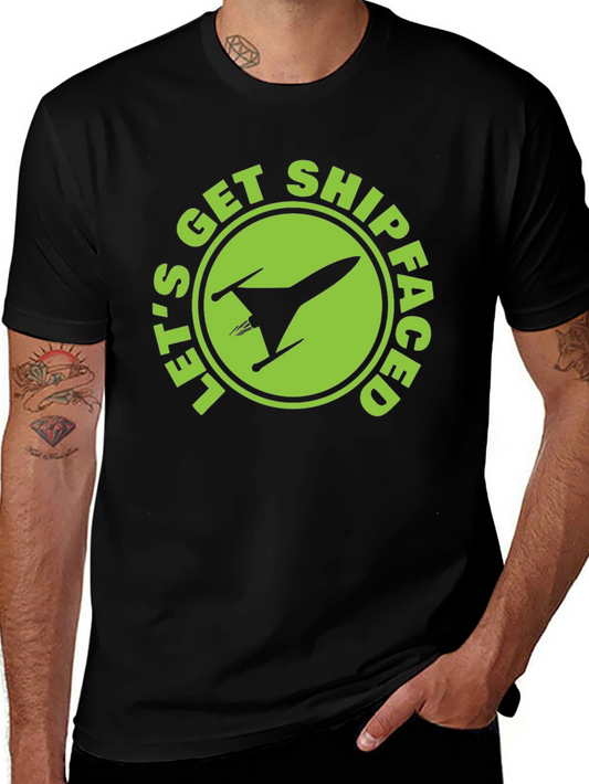 Lets Get Shipfaced Black Graphic Tee