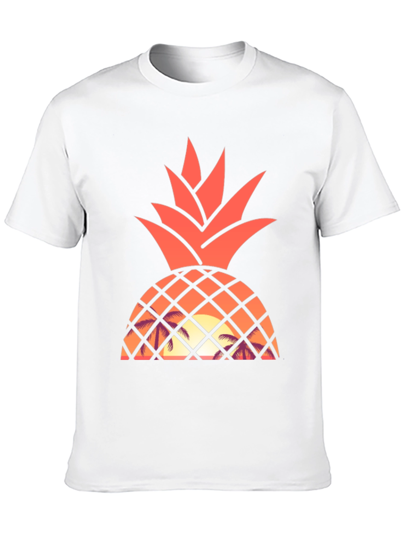 Tropical Pineapple Sunset Graphic Tee - Black