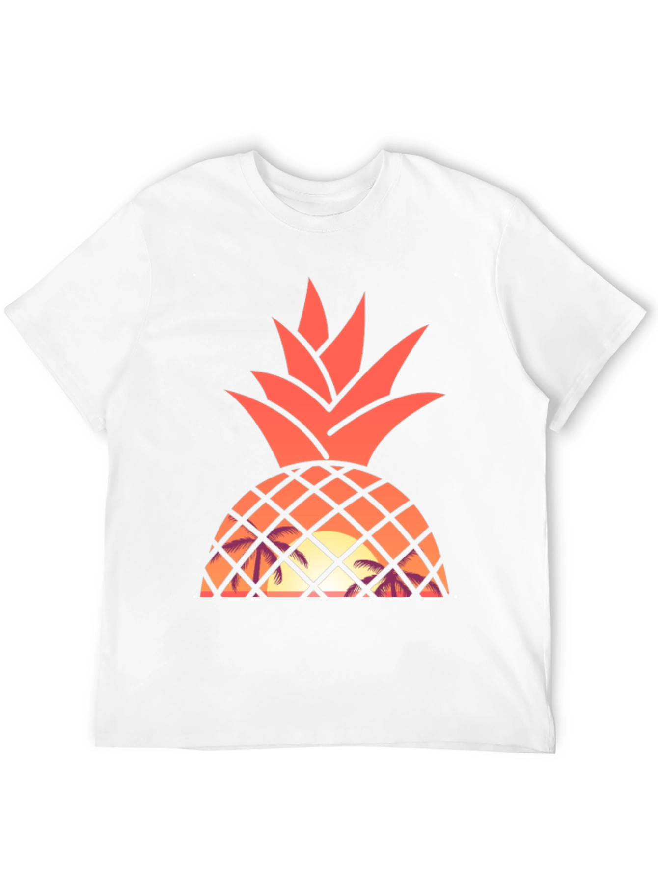 Tropical Pineapple Sunset Graphic Tee - Black