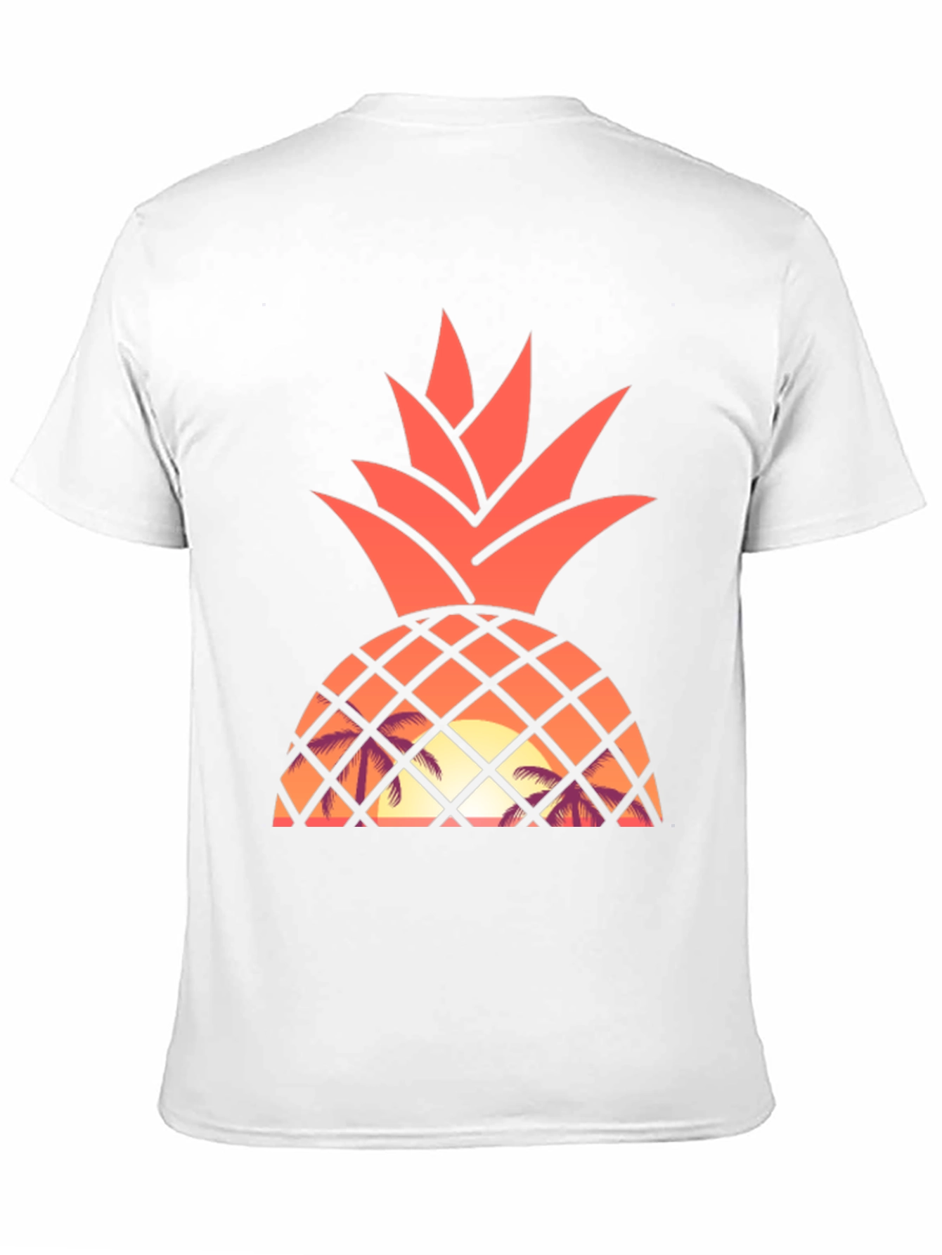 Tropical Pineapple Sunset Graphic Tee - Black