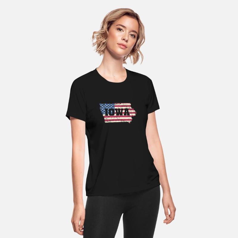 Iowa USA Flag in Map USA America
