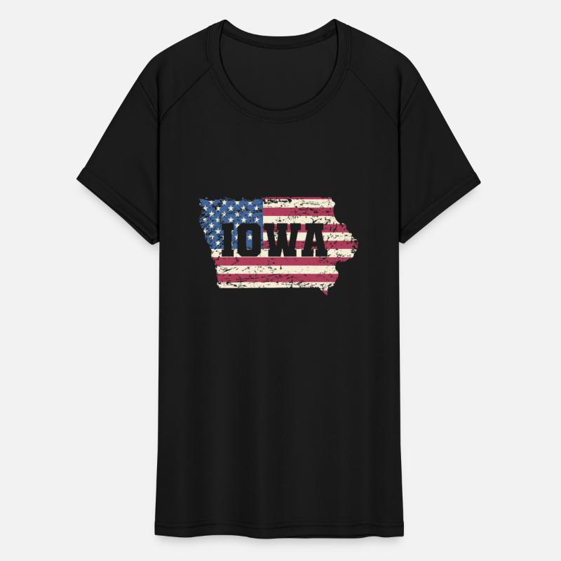 Iowa USA Flag in Map USA America