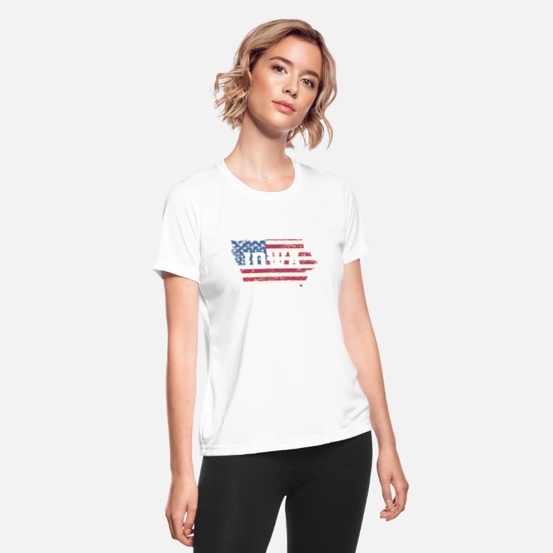 Iowa USA Flag in Map USA America