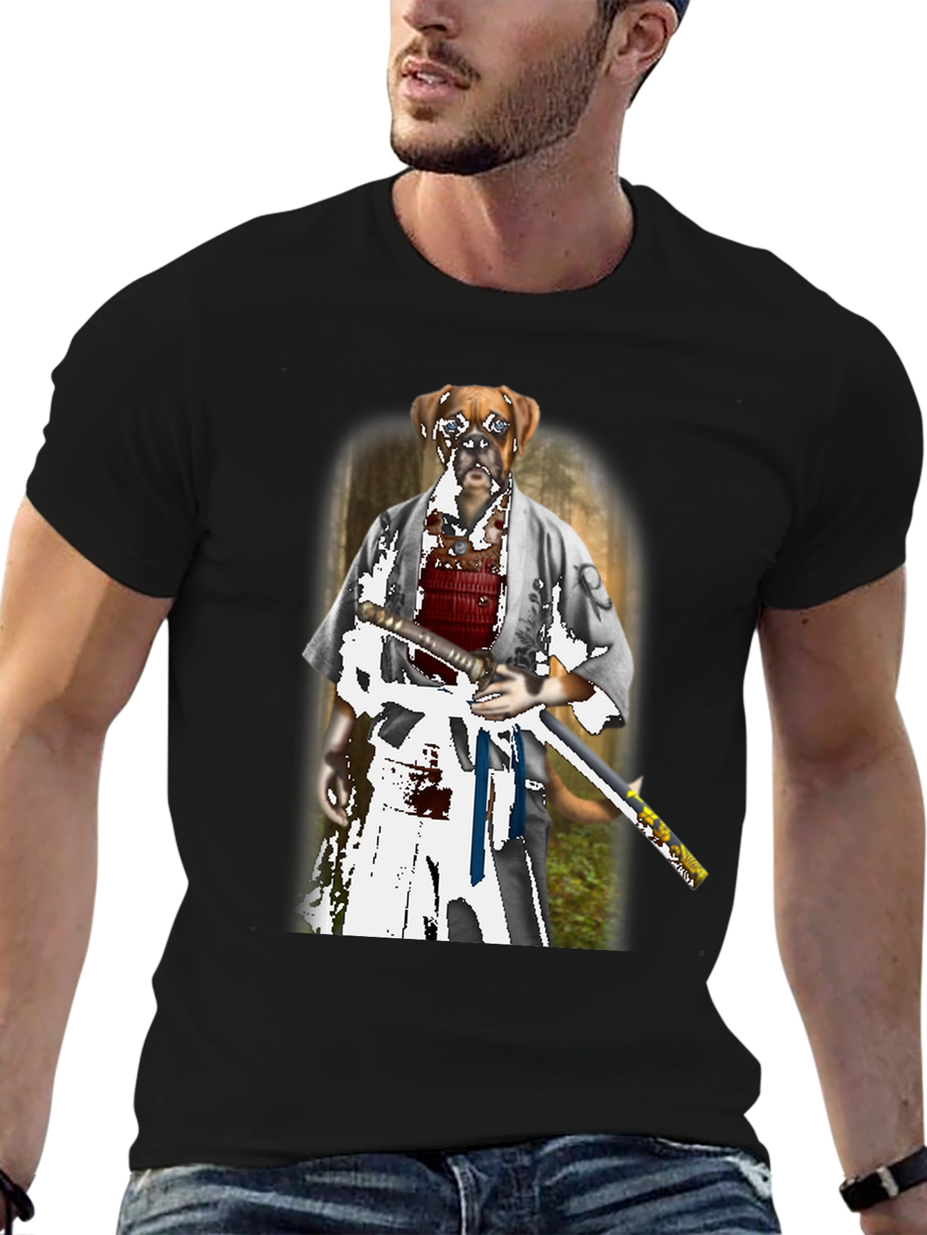 Dog Samurai T-Shirt - Unique Graphic Tee