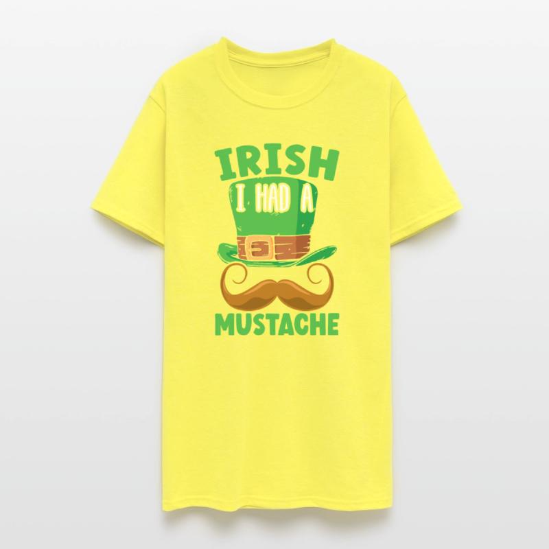 Irish I Had A Mustache Shamrock St. Patricks Day