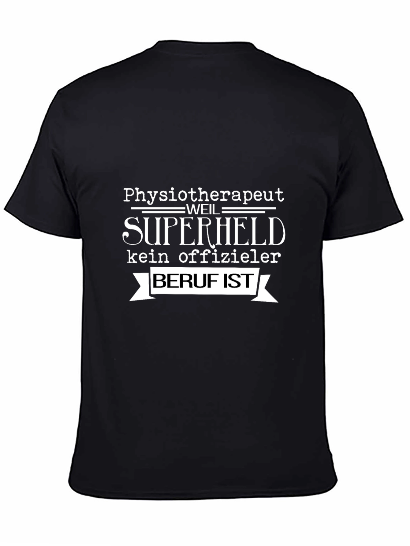 Physiotherapist Superhero Tee - Black Cotton Comfort