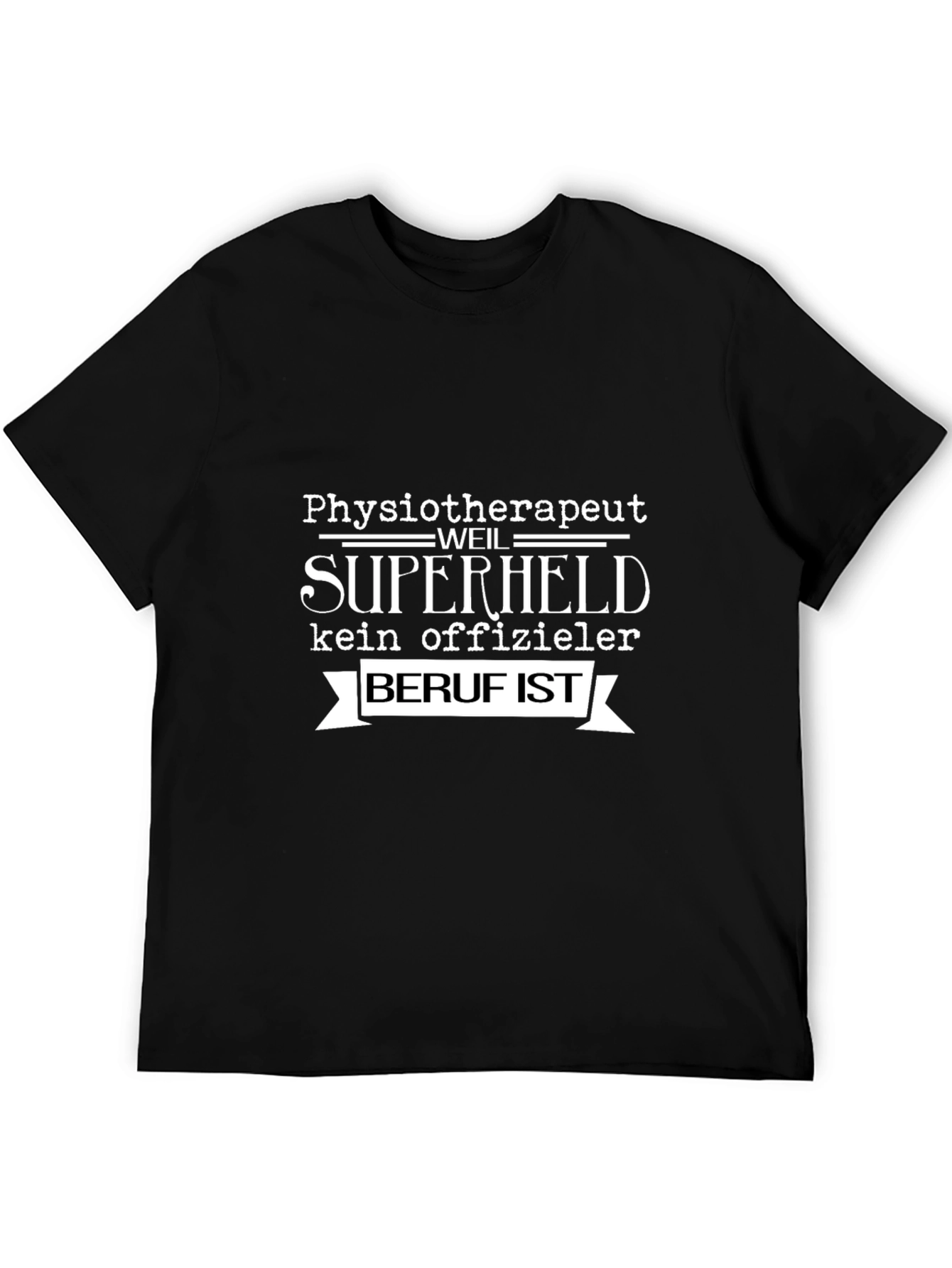 Physiotherapist Superhero Tee - Black Cotton Comfort