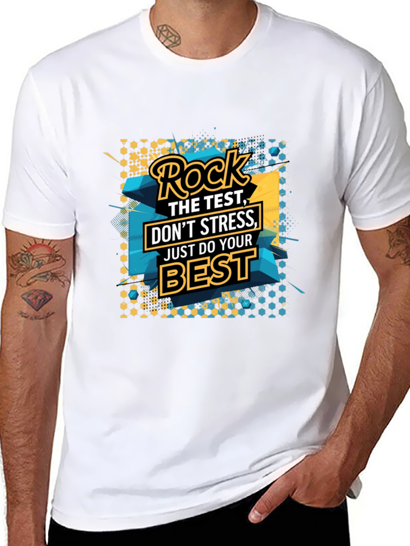 Rock the Test Graphic T-Shirt - Motivational Design