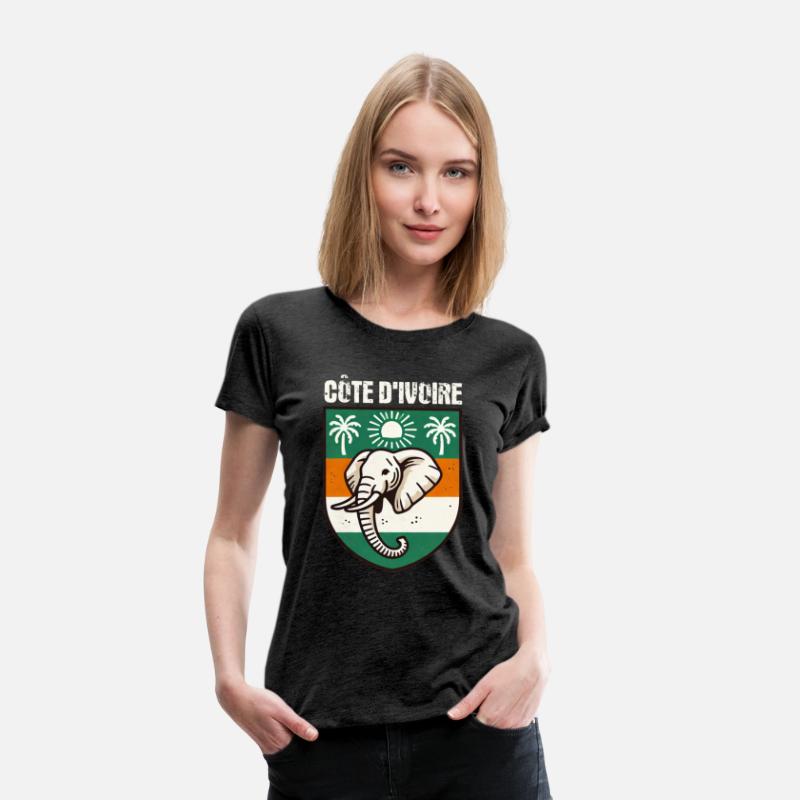Ivory Coast West Africa Elefant Ivorian Flag Map
