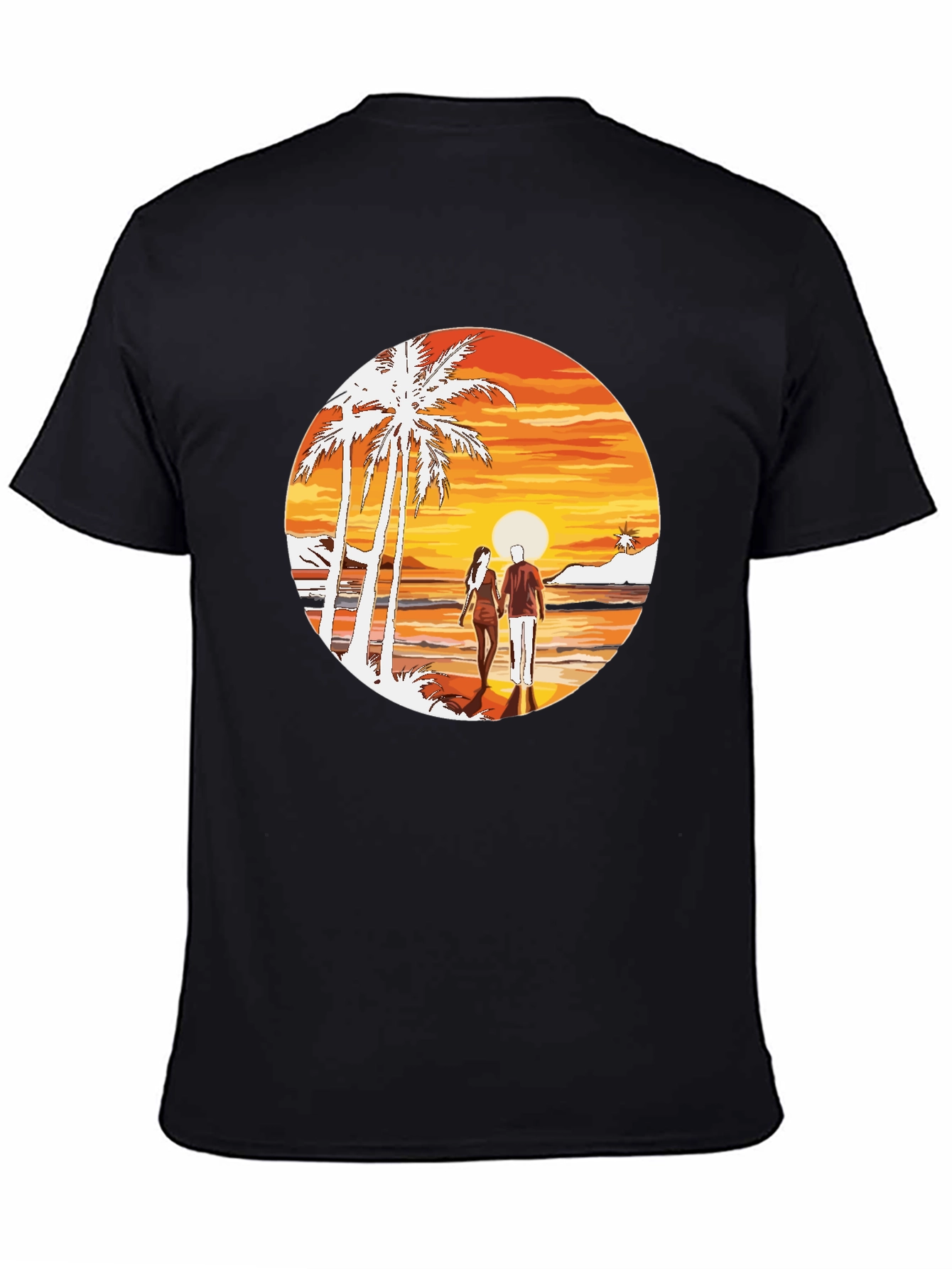 Sunset Beach Couple Graphic Tee
