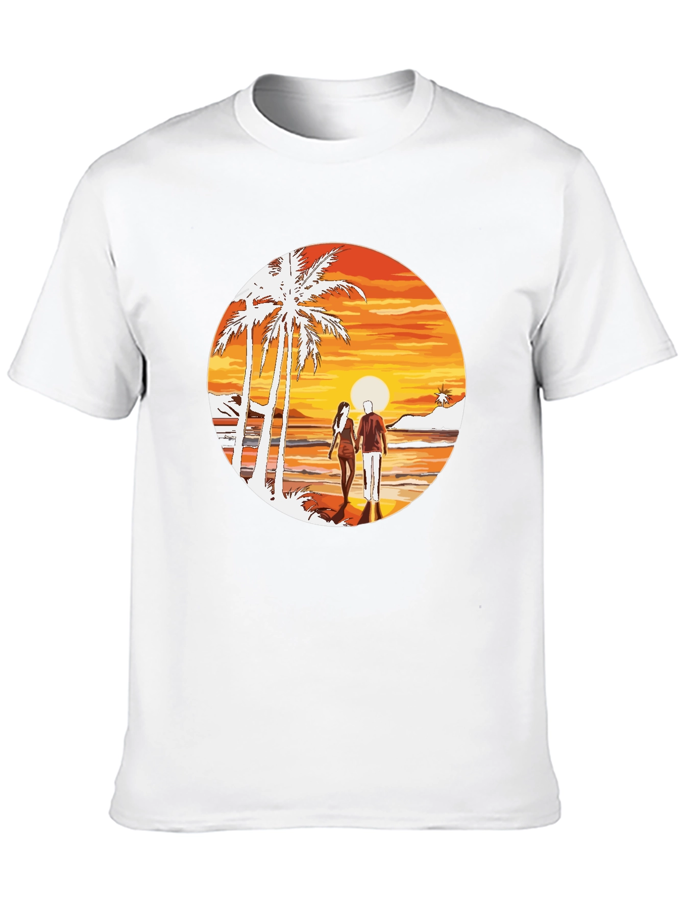 Sunset Beach Couple Graphic Tee