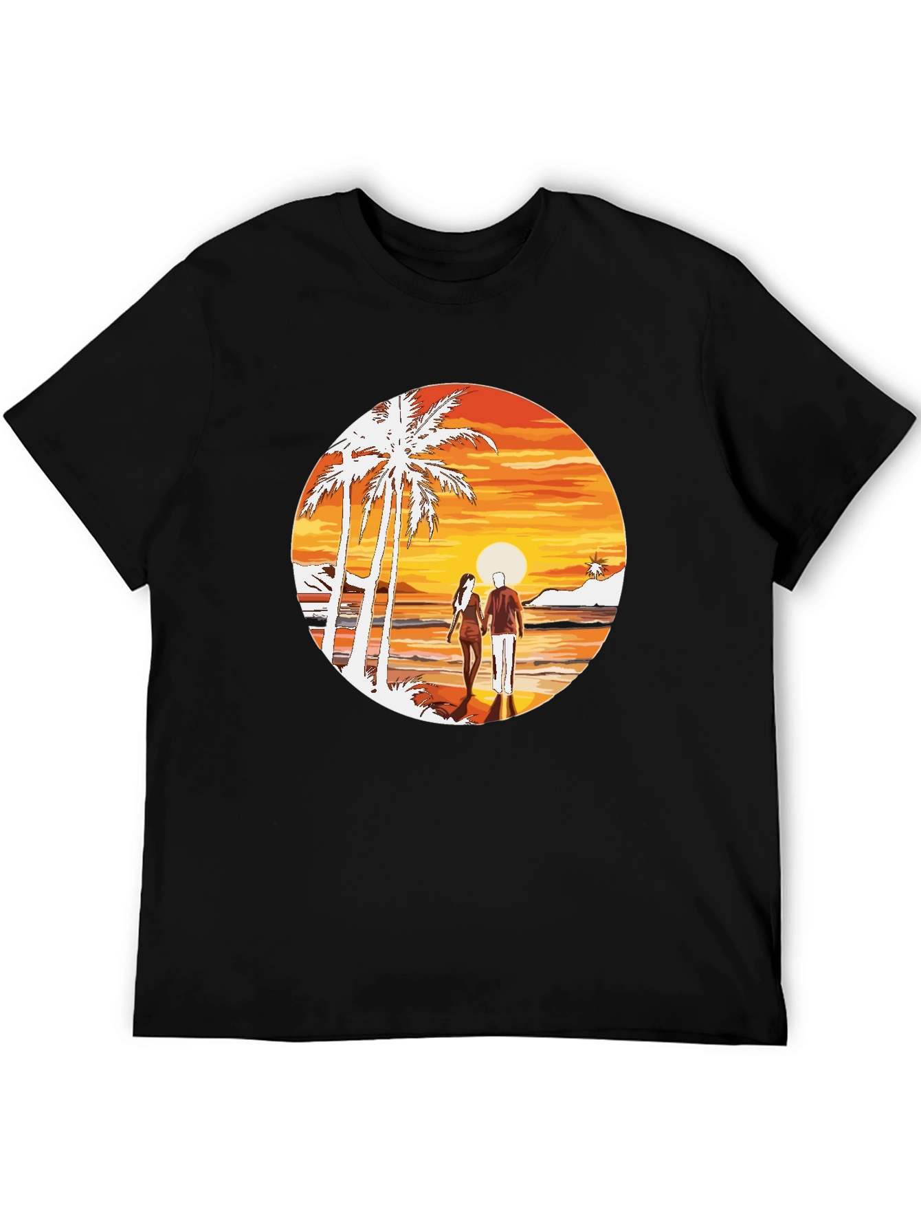 Sunset Beach Couple Graphic Tee