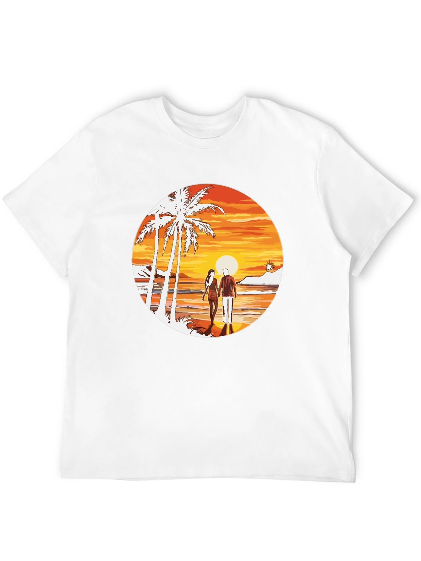 Sunset Beach Couple Graphic Tee