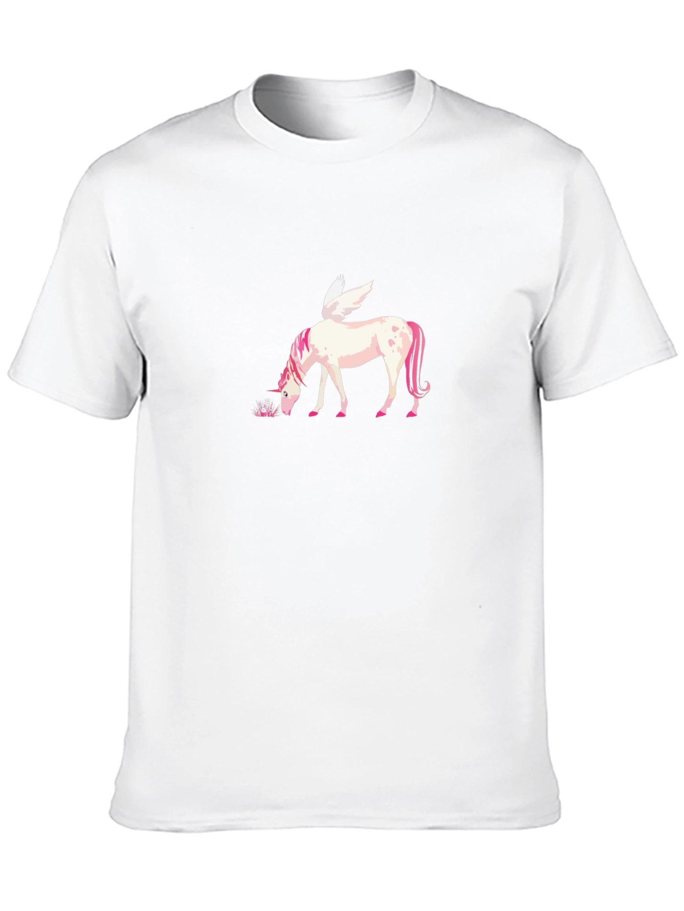 Black T-Shirt with Unicorn Pegasus Graphic