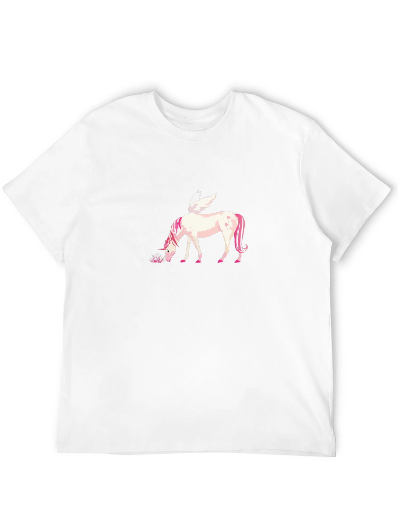 Black T-Shirt with Unicorn Pegasus Graphic
