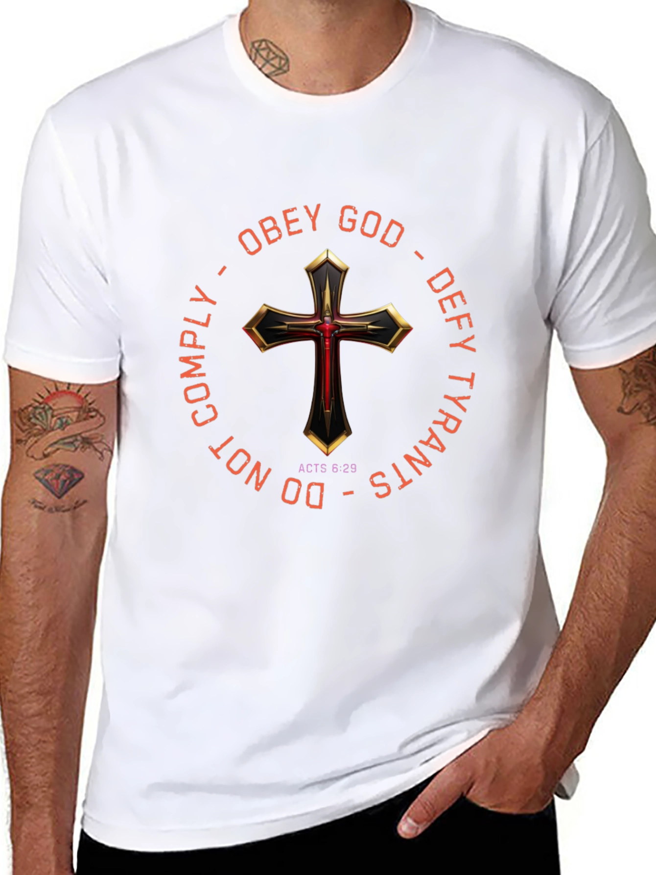 Obey God Defy Tyrants Black T-Shirt