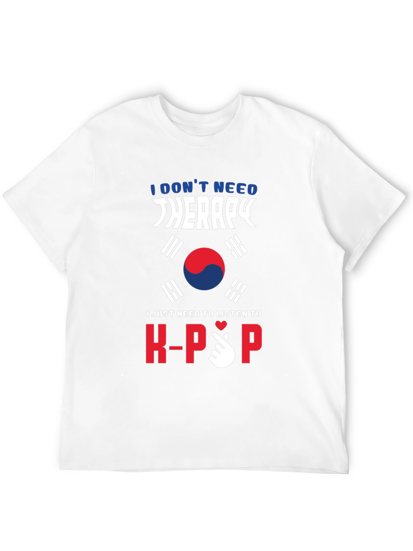 K-Pop Therapy T-Shirt South Korean Flag Design