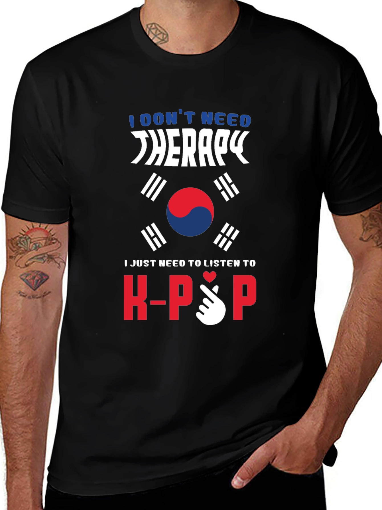 K-Pop Therapy T-Shirt South Korean Flag Design