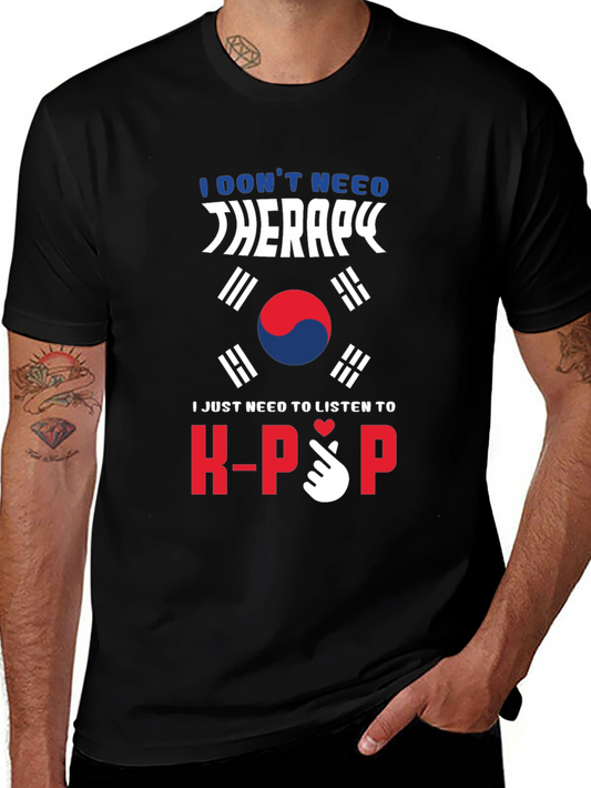 K-Pop Therapy T-Shirt South Korean Flag Design