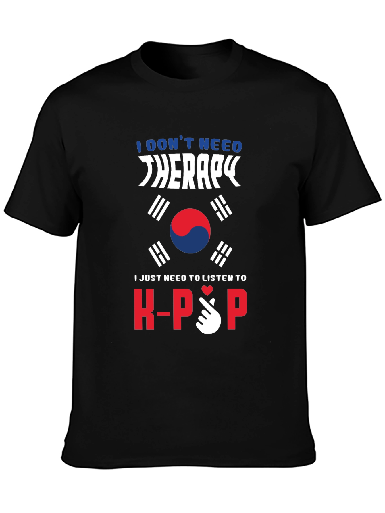 K-Pop Therapy T-Shirt South Korean Flag Design