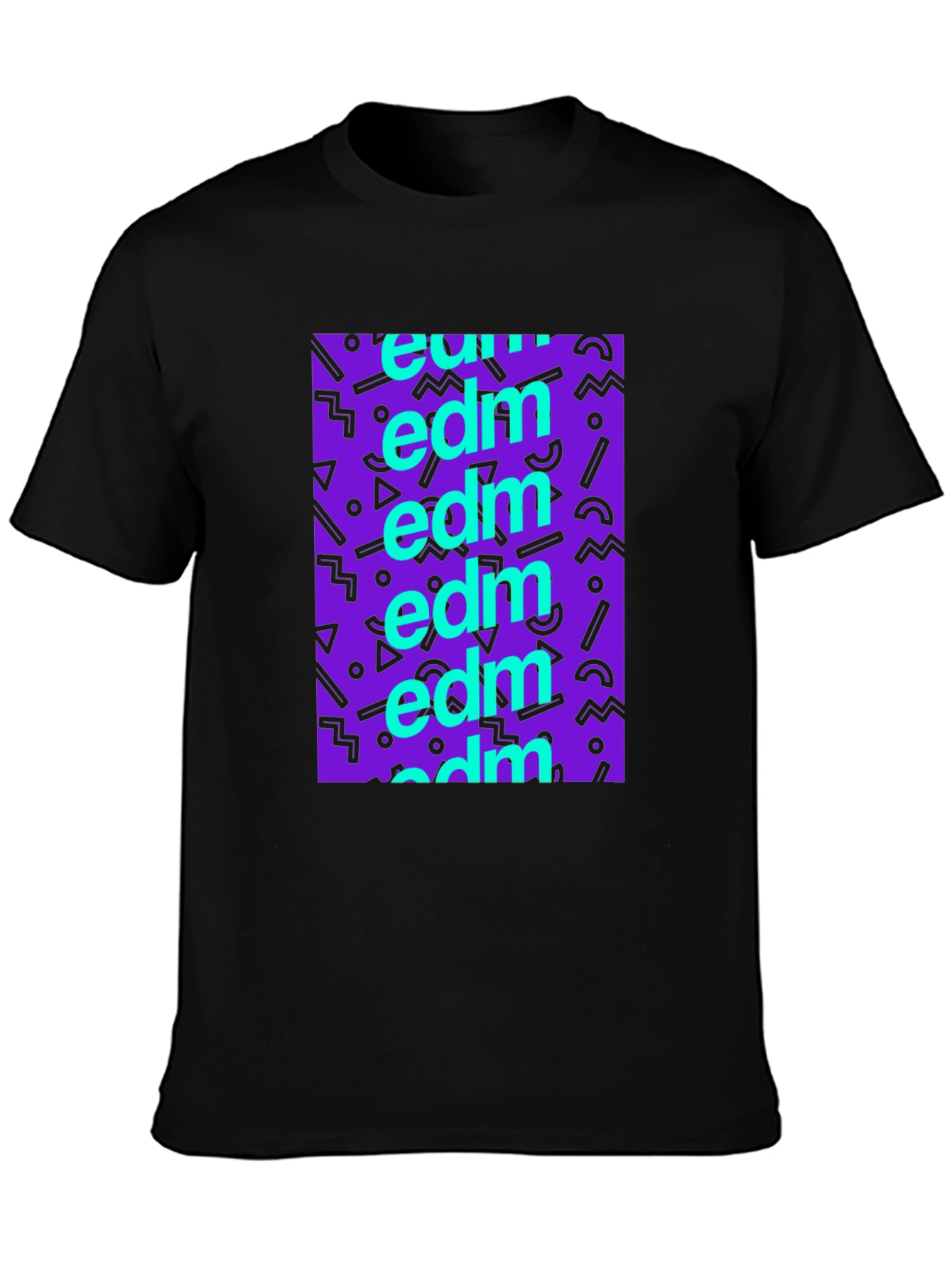 EDM Pattern Black T-Shirt