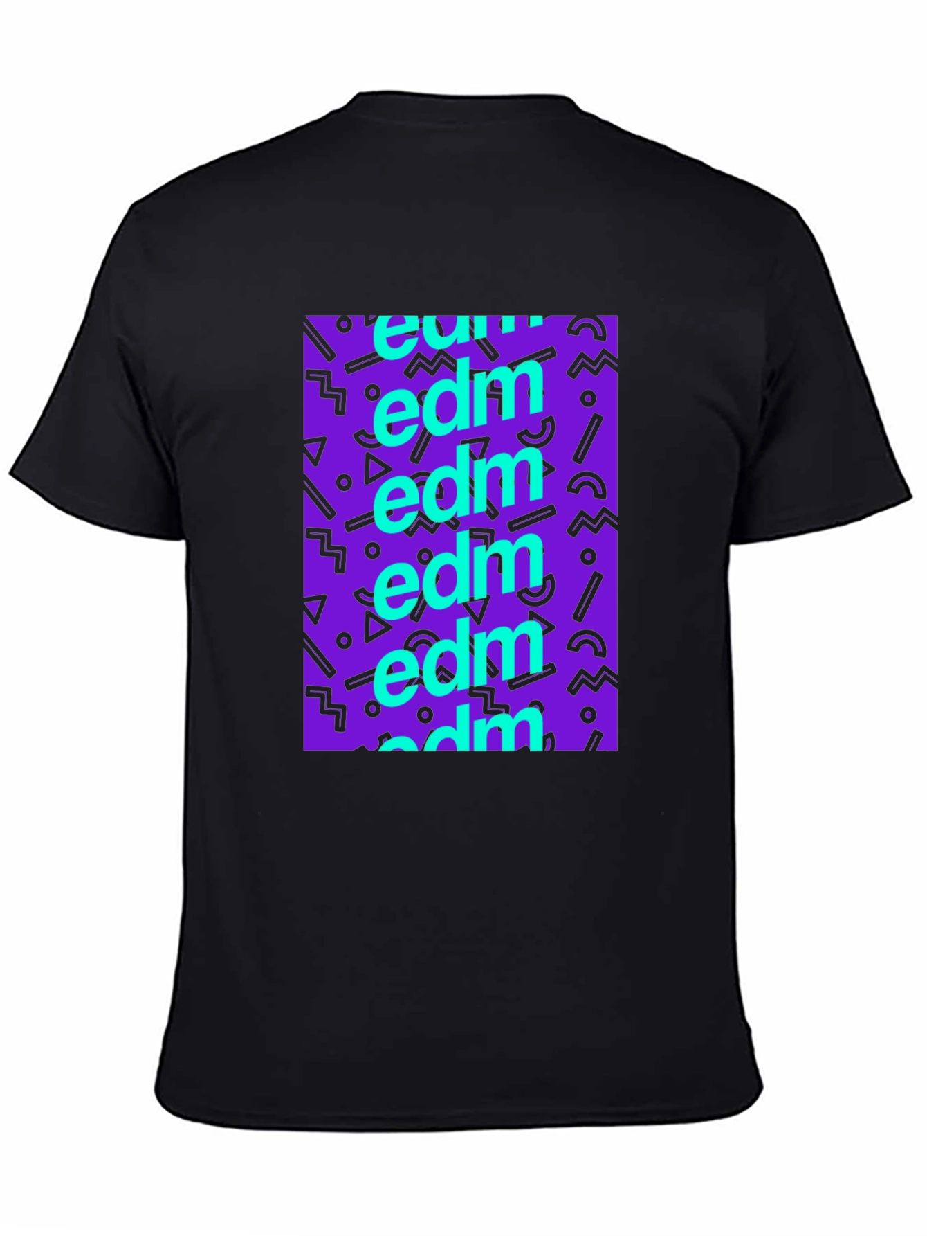 EDM Pattern Black T-Shirt