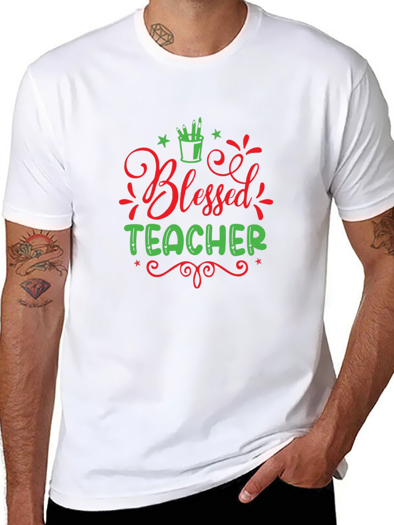 Blessed Teacher Graphic Tee - Black