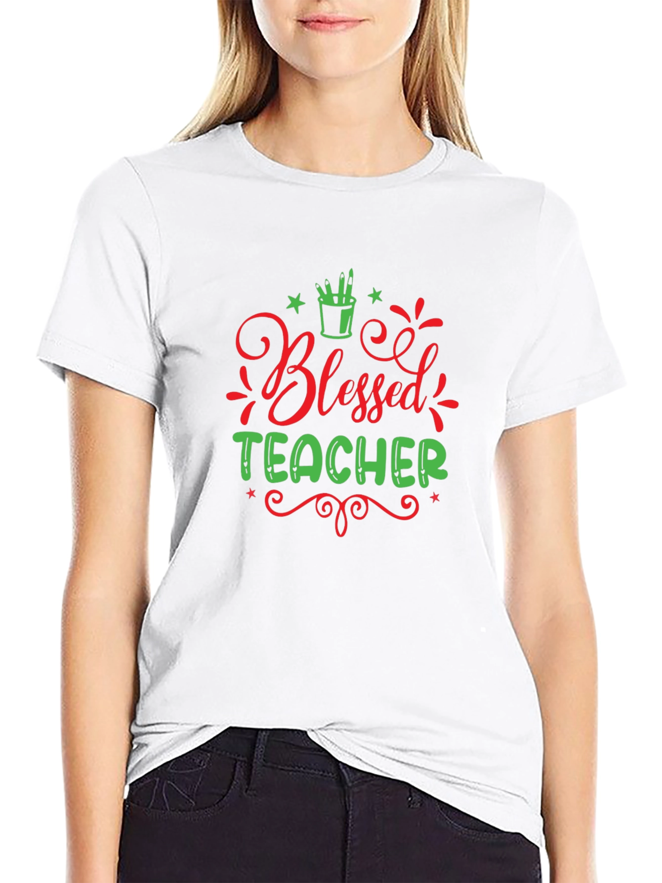 Blessed Teacher Graphic Tee - Black