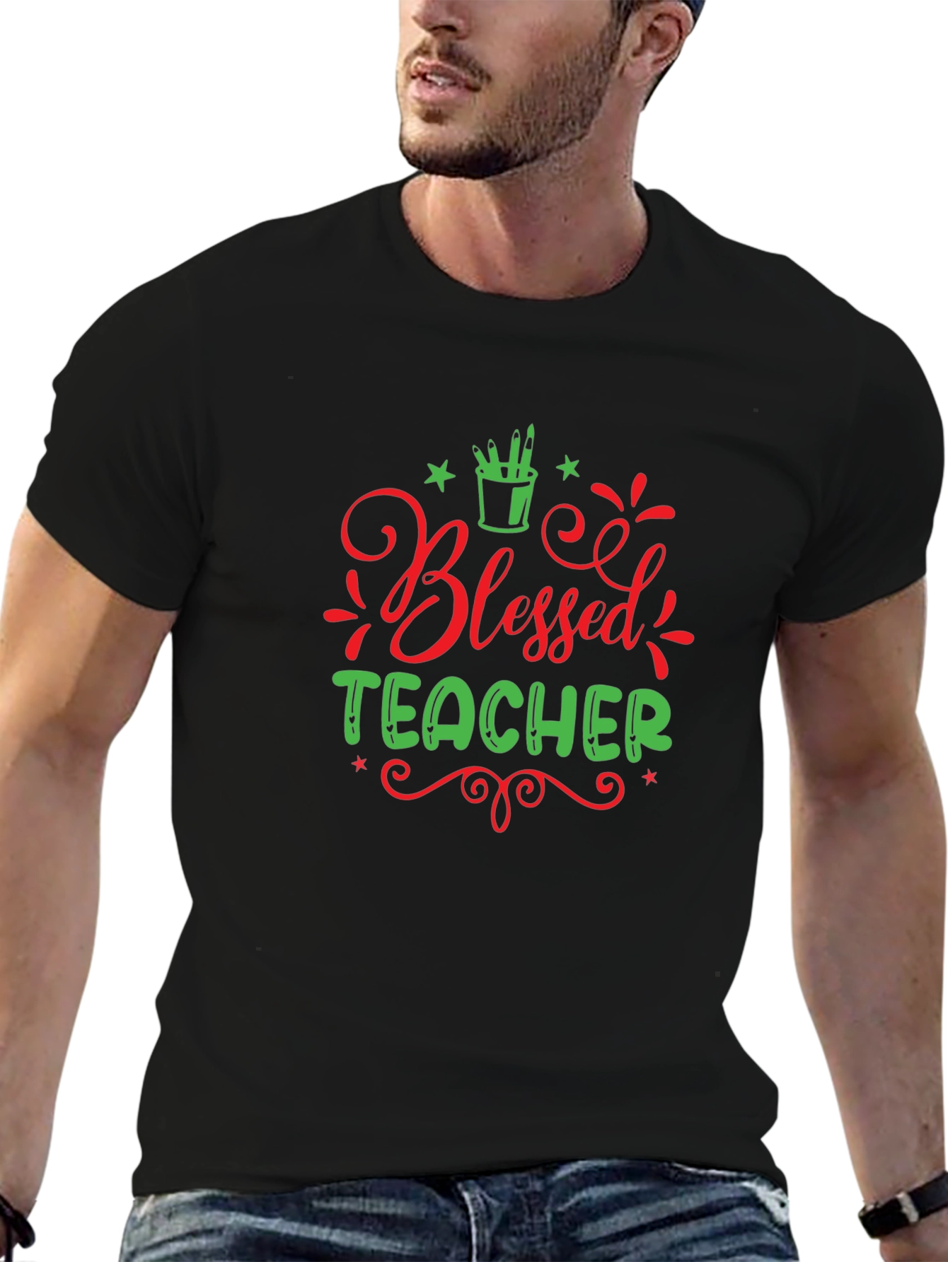 Blessed Teacher Graphic Tee - Black